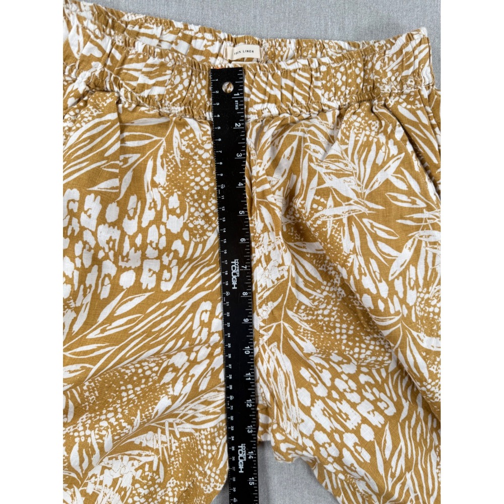 Christian Siriano New York Mustard Yellow Tropical Linen Wide Leg Pants Womens M - Picture 5 of 8